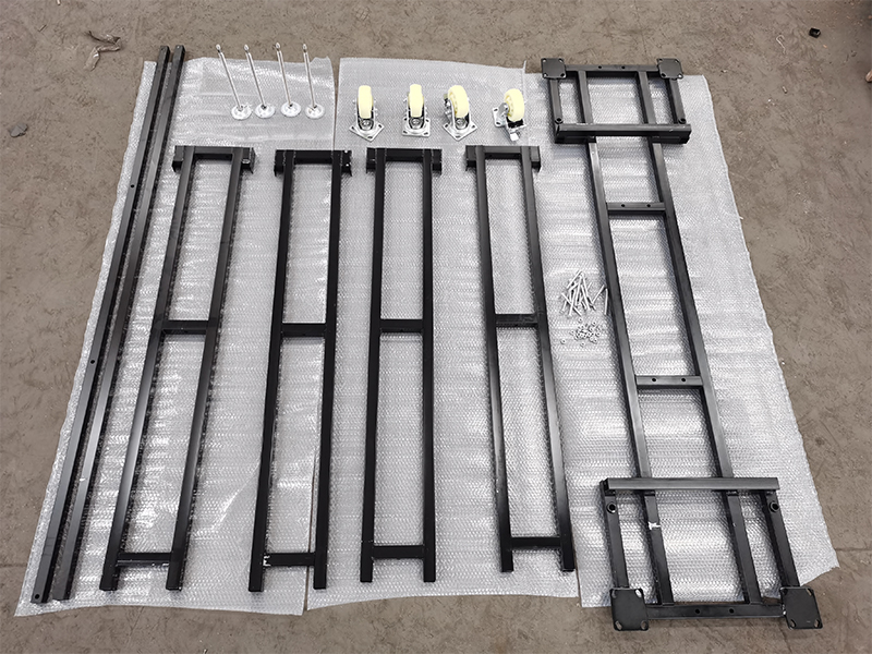 disassembled display rack 