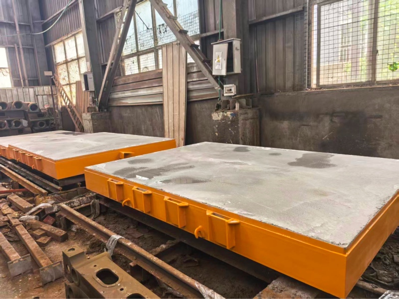 heavy-duty cement-loaded platform trolley for bridge saw